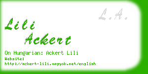 lili ackert business card